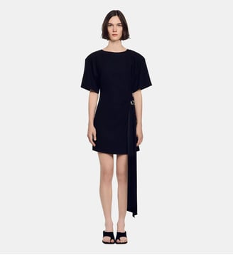 Robe courte drapée - Sandro - Noir