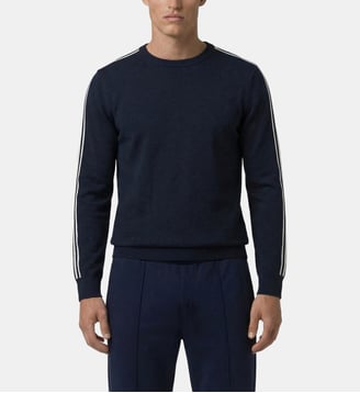 Pull Fin En Coton Laine - Ron Dorff - Bleu marine