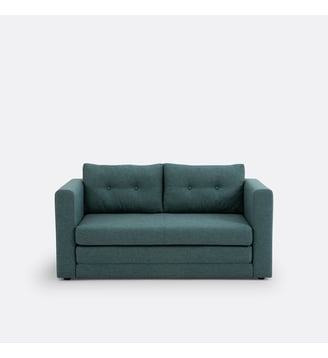 Canapé convertible, tissu texturé, 2 places - So'Home - Vert eucalyptus
