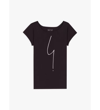 t-shirt en coton Point d'Ironie - Agnès b. - Noir
