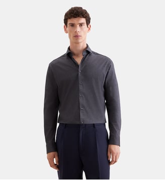 Chemise en jersey 1/1 Regular Col Kent - Seidensticker - Gris
