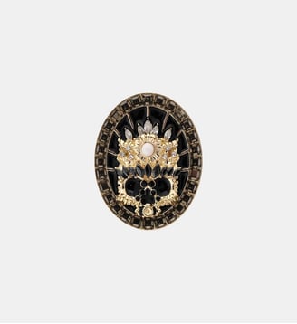 Bague ajustable avec cabochon central et strass SANCTUARY - Hipanema - Noir
