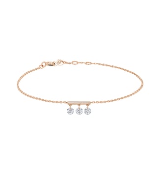 Bracelet PAMPILLES - 3 diamants, poids total 0,30ct approx. - Or rose 750‰ La Brune & La Blonde