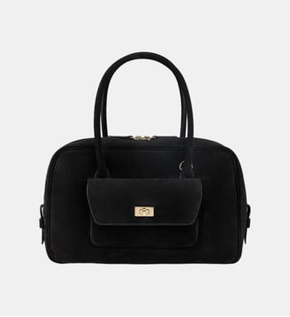 Sac EZMEH en suède - Sandro - Noir