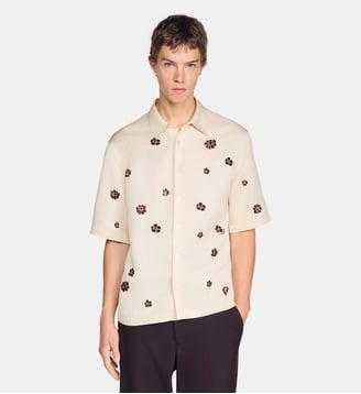 Chemise fluide imprimé fleur - Sandro - Écru