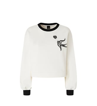 Sweat-shirt à logo brodé - Pinko - Blanc et blanche neige