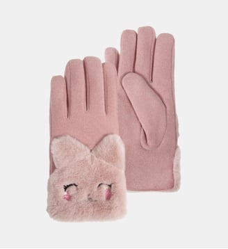 Gants doublés en imitation fourrure - Isotoner - Rose