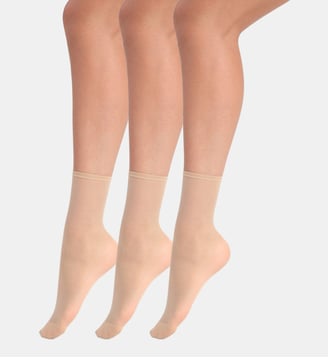 Lot de 3 socquettes transparentes 20D Beauty Resist - Dim - Multicolore
