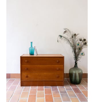 Commode aux poignées carrées Olga N°1058- Produit chiné - Debongout - Marron