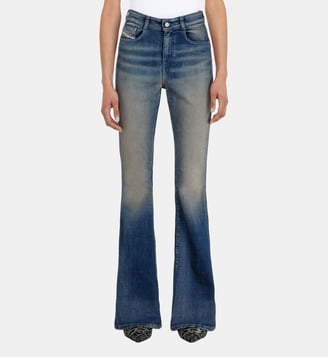 Bootcut Jeans High Waist 1973 D-Partt - Diesel - Bleu foncé