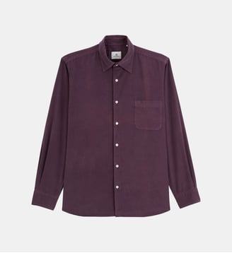 Chemise manches longues velours côtelé - Serge Blanco - Violet