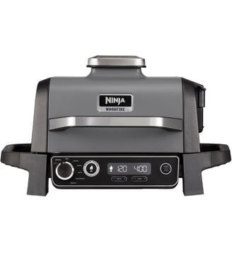 Barbecue électrique Woodfire OG701EU à poser, 33x28 cm - Ninja - Gris et noir