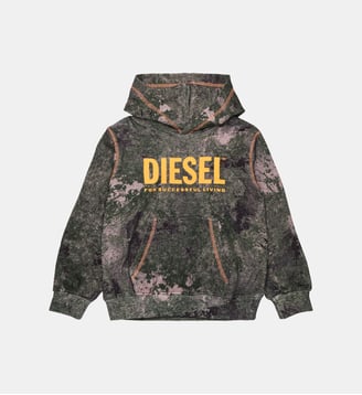 Sweat à capuche avec logo - Diesel Kids - Kaki