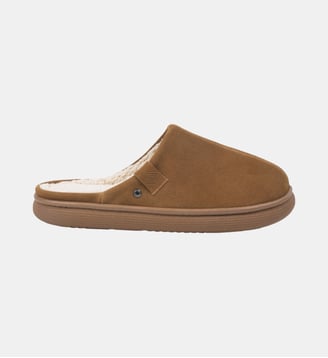 Chaussons Mules cuir extra confort - Isotoner - Camel