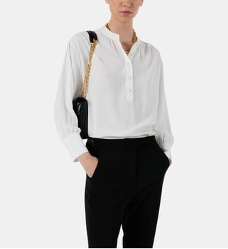 Blouse fluide à col tunisien - CEZANNE - Gerard Darel - Écru