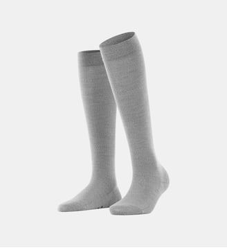 Mi-Bas Softmerino Laine Vierge - Falke - Gris clair melange