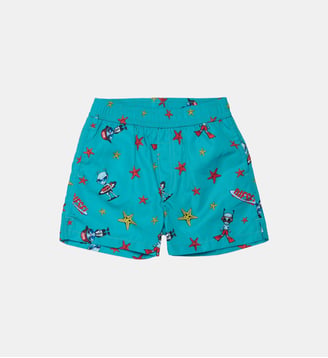 Boxer de bain à imprimé abstrait - Diesel Kids - Vert émeraude