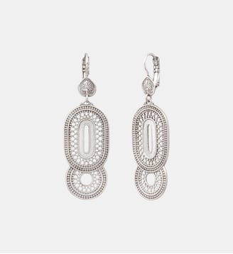 Boucles d'oreilles dormeuses   - Noor - Satellite - Argenté