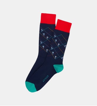 Chaussettes en coton - Ski - Arthur - Marine