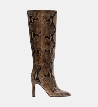 Teresa - Bottes En Cuir Imprimé Taupe - Parallèle - Taupe