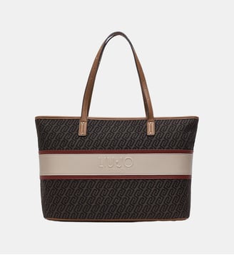 Sac cabas moyen monogramme - Liu Jo - Marron foncé