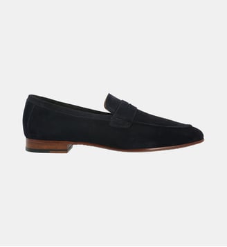 Mocassin vitale 2 - cuir velours - Manfield - Bleu marine