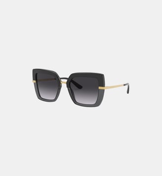 Lunettes de soleil Carré DG4373 - Dolce & Gabbana - Noir sur noir transparent