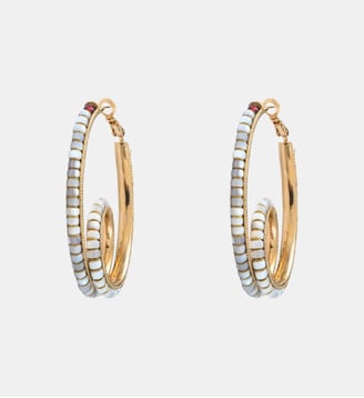 Boucles d'oreilles créoles   - Ninon - Satellite - Nacre