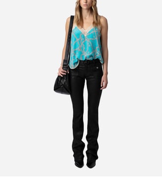Caraco Christy 100% Soie - Zadig&Voltaire - Bleu aqua