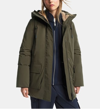 Parka mi-longue à capuche - Aigle - Kaki