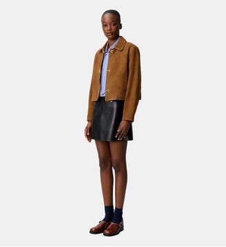 Veste courte cuir suède - Claudie Pierlot - Beige
