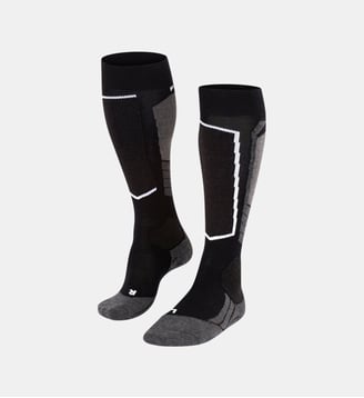 Mi-Bas SK2 Intermediate Wool Laine Vierge - Falke - Noir et blanc