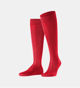 Mi-Bas Tiago Coton (biologique) - Falke - Rouge clair