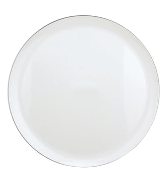 Plat rond à tarte en porcelaine finition platine - ALBI - Christofle - Blanc
