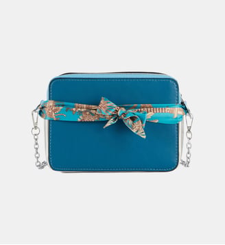 Sac à main avec ruban à motifs en polyéruthane ZOEL - Wild - Bleu