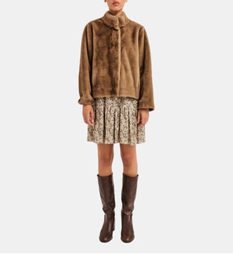Manteau court en fausse fourrure - AMBA - Pablo - Sable
