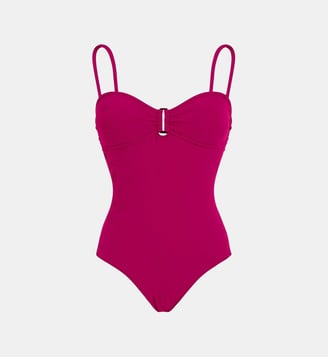 Maillot de bain une pièce jacquard Roses - Vilebrequin - Pourpre