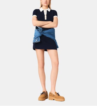 Robe polo à finitions contrastés - Maje - Marine