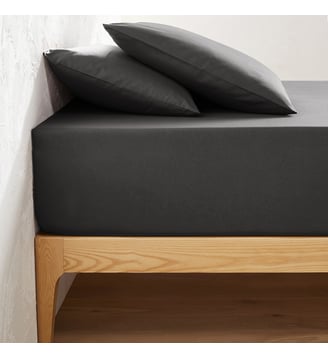 Drap housse uni polycoton, bonnet 32 cm La Redoute Interieurs