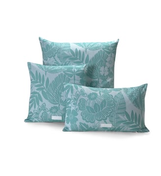 Housse de coussin Barbarde 100% coton - Le Jacquard Francais - Bleu baltique