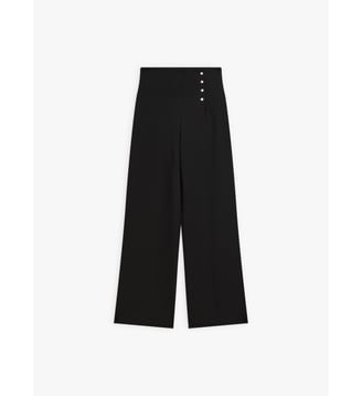pantalon en viscose noir - Agnès b. - Noir