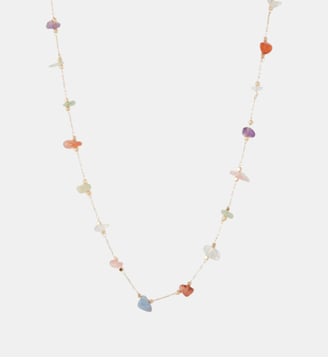 Collier en pierres  naturelles d'Aventurine, amethyste et agate rouge - Balaboosté - Multicolore