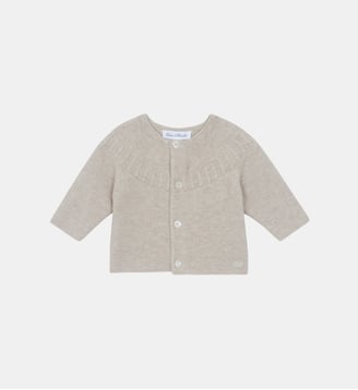 Cardigan -  coton col rond tréssé - Tartine Et Chocolat - Beige