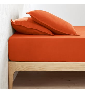 Drap housse lin lavé, bonnet 35 cm La Redoute Interieurs