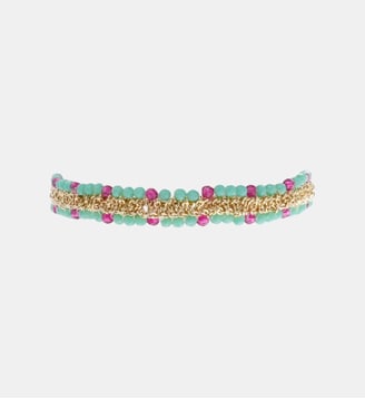 Bracelet perles tissées réglable OLINDA - Hipanema - Bleu turquoise