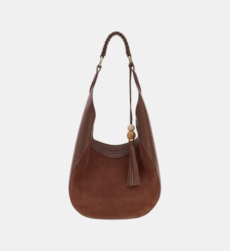 Sac Hobo Nina en cuir véritable - Guess - Marron