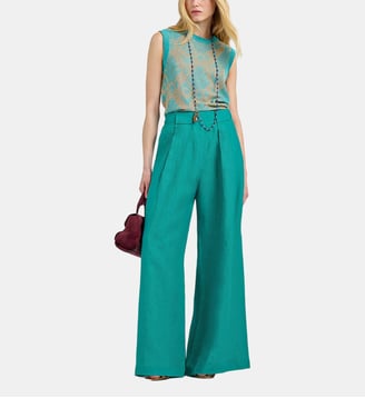Pantalon aspen en lin - Momonì - Vert
