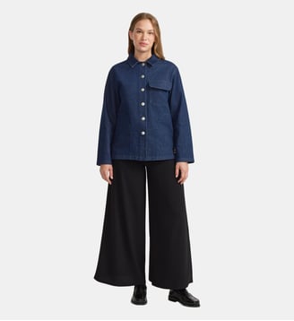 surchemise en denim intissé numérique - Agnès b. - Bleu denim
