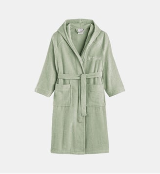 Peignoir capuche personnalisé 350 g/m2 - La Redoute Interieurs - Vert thé