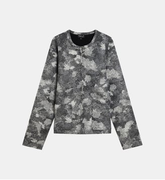 cardigan Kheli zippé en laine - Agnès b. - Gris chine